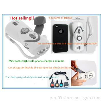 emergency light with hand crank,dynamo flashlight with mobile charger